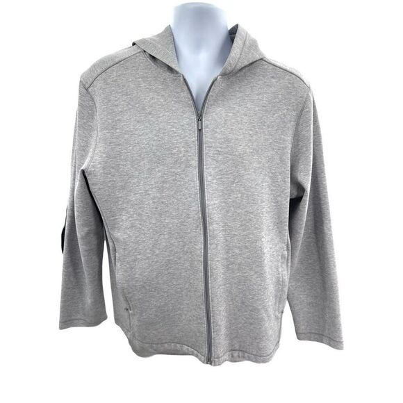 Patrick James Men's Large Gray Zip-Up Hoodie Sweatshirt Casual Athleisure Zip Up - Picture 1 of 8